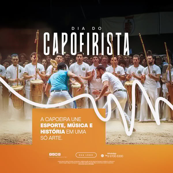 03 DE AGOSTO DIA DO CAPOEIRISTA CAPOEIRA FLYER SOCIAL MEDIA PSD EDITÁVEL