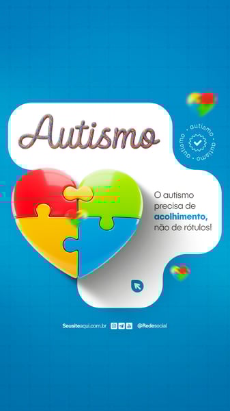 DIA MUNDIAL DE CONSCIENTIZAÇÃO DO AUTISMO 2 DE ABRIL SOCIAL MEDIA PSD EDITÁVEL