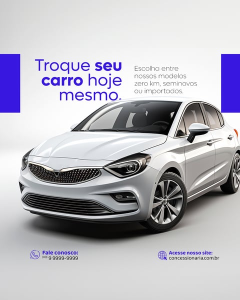 CONCESSIONÁRIA TROQUE SEU CARRO SOCIAL MEDIA FEED PSD EDITÁVEL