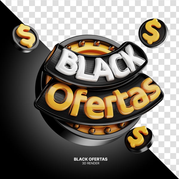 Selo 3D Black Ofertas PNG