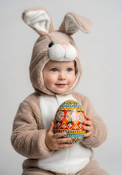 CRIANÇA COM FANTASIA DE COELHINHO DA PÁSCOA 04