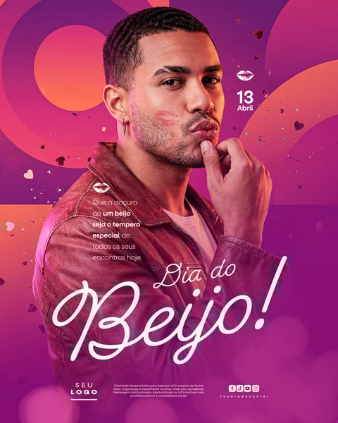 DIA DO BEIJO 13 DE ABRIL SOCIAL MEDIA PSD EDITÁVEL 4