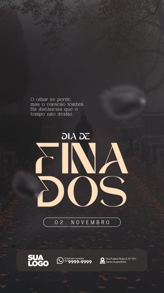 DIA DE FINADOS 02 DE NOVEMBRO SOCIAL MEDIA STORY PSD EDITÁVEL
