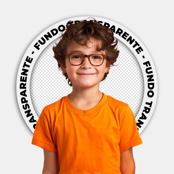 CRIANÇA | MENINO COM ROUPAS LARANJAS | IMAGEM SEM FUNDO