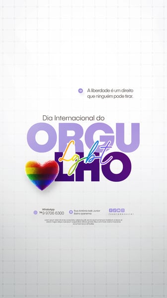 DIA INTERNACIONAL DO ORGULHO LGBT SOCIAL MEDIA PSD EDITÁVEL