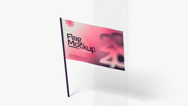 MOCKUP BANDEIRA 3D REALISTA FLAG POLÍTICA ADESIVO PSD EDITÁVEL 35