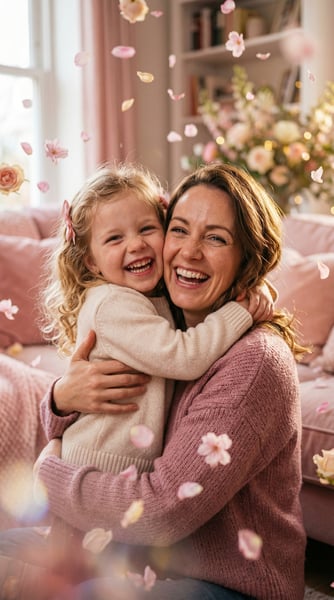 IMAGEM PARA COMPOSIÇÃO MÃE E FILHA FELIZES SORRIDENTES