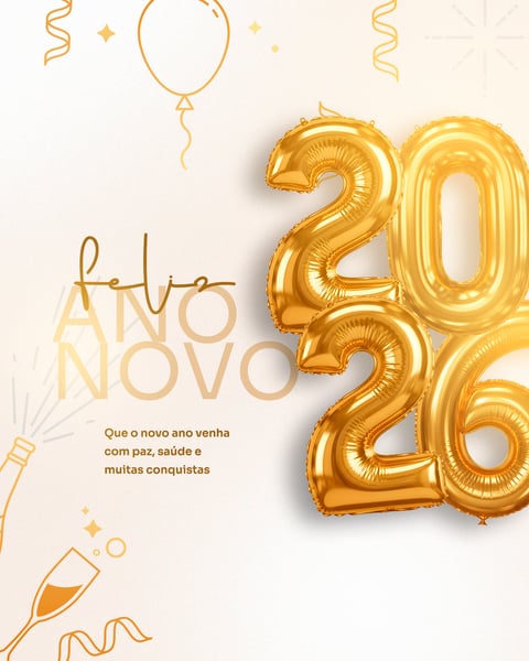 FLYER REDE SOCIAL FELIZ ANO NOVO 2026 PSD FEED