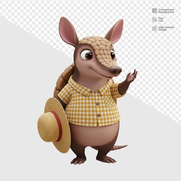 MASCOTE 3D TATU CAIPIRA 8