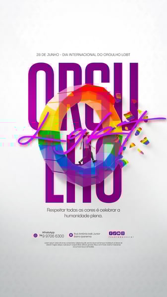 DIA INTERNACIONAL DO ORGULHO LGBT SOCIAL MEDIA PSD EDITÁVEL 2