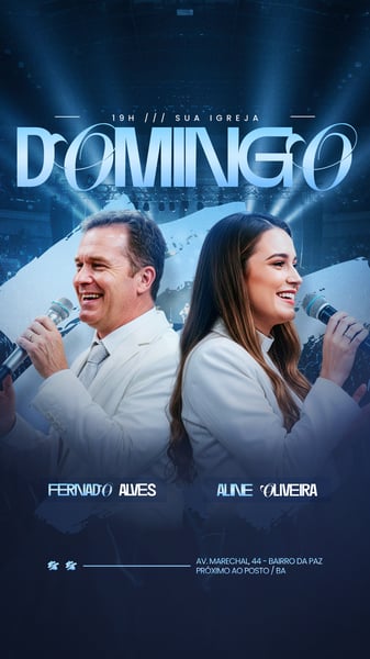 FLYER GOSPEL CULTO DOMINGO DE LOUVOR E ADORAÇÃO IGREJA SOCIAL MEDIA PSD EDITÁVEL