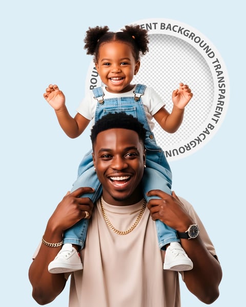 Pai jovem com filha nos ombros