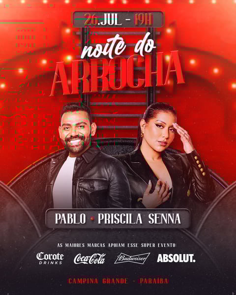 FLYER PARA EVENTO PSD EDITÁVEL FEED NOITE DO ARROCHA