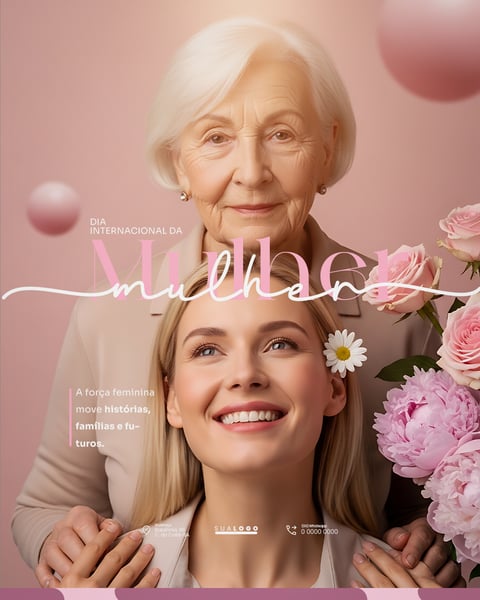 DIA INTERNACIONAL DA MULHER 8 DE MARÇO SOCIAL MEDIA PSD EDITÁVEL 2