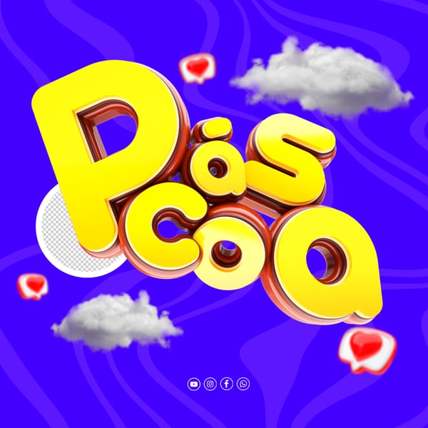SELO 3D PÁSCOA PARA REDES SOCIAIS