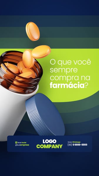 FARMÁCIA REMÉDIOS MEDICAMNETOS SOCIAL MEDIA PSD EDITÁVEL