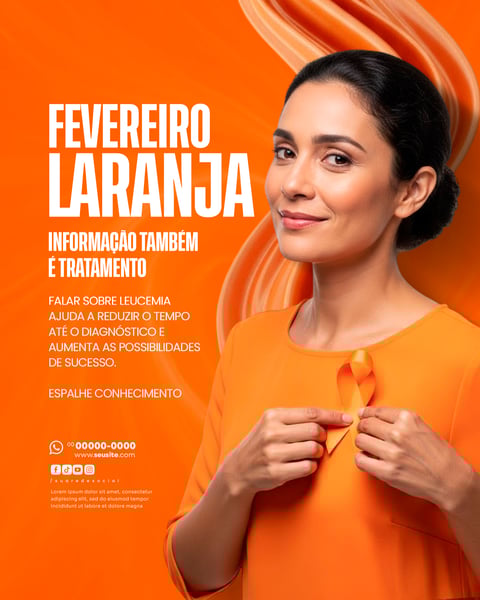 FEVEREIRO LARANJA MÊS DE CONSCIENTIZAÇÃO E COMBATE À LEUCEMIA SOCIAL MEDIA PSD EDITÁVEL 7