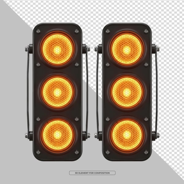 ELEMENTO 3D PNG REFLETORES DE LUZ2
