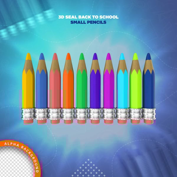 ELEMENTO 3D MATERIAL ESCOLAR LÁPIS PNG