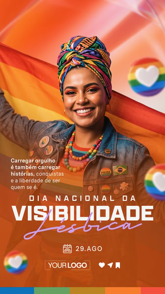 STORY DIA NACIONAL DA VISIBILIDADE LÉSBICA 29 DE AGOSTO SOCIAL MEDIA PSD EDITÁVEL 01