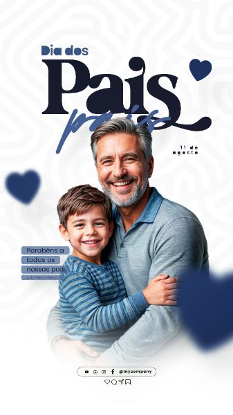 DIA DOS PAIS 11 DE AGOSTO CAMPANHA SOCIAL MEDIA FLYER PSD EDITÁVEL