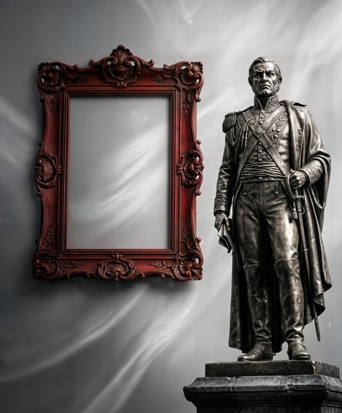 Estátua de Tiradentes com um quadro ao lado 8