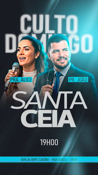 FLYER GOSPEL CULTO SANTA CEIA PSD STORY 2
