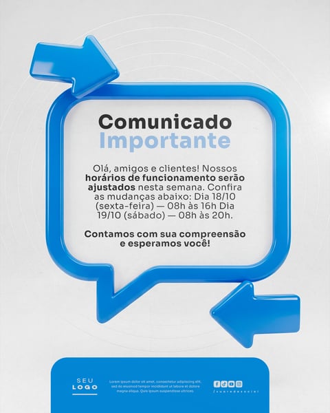 COMUNICADO AVISO SOCIAL MEDIA PSD EDITÁVEL 6