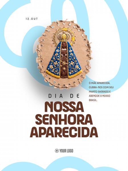 Festa de Nossa Senhora Aparecida SOCIAL MEDIA FLYER PSD EDITÁVEL
