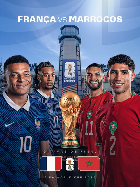 FLYER MATCHDAY FRANÇA X MARROCOS COPA 2026
