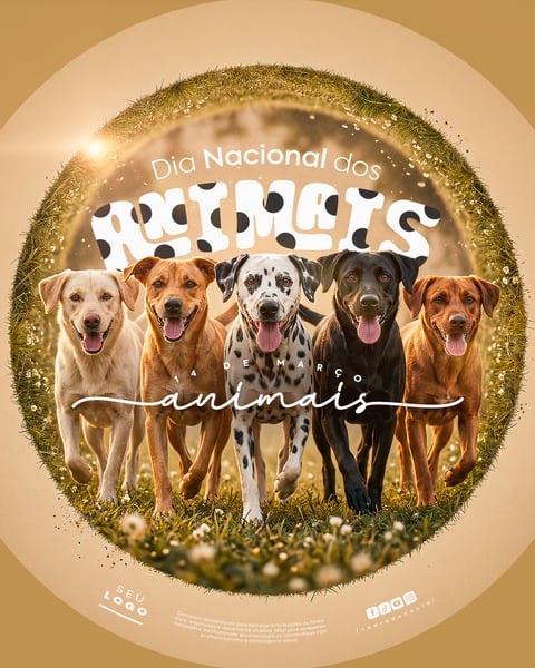 DIA NACIONAL DOS ANIMAIS 14 DE MARÇO SOCIAL MEDIA PSD EDITÁVEL 2