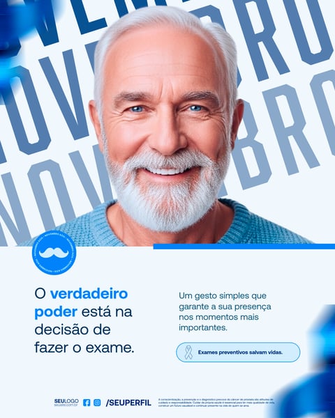 Campanha Novembro Azul Saúde Do Homem Prevenção Câncer De Próstata Social Media PSD Editável
