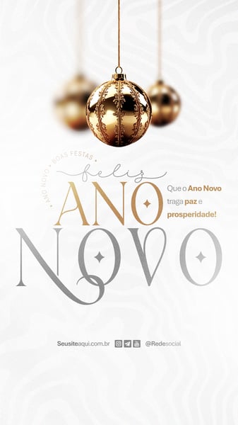 FELIZ ANO NOVO REVEILLON BOAS FESTAS SOCIAL MEDIA PSD EDITÁVEL