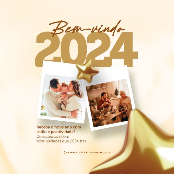 SOCIAL MEDIA - FELIZ ANO NOVO - BEM VINDO 2024