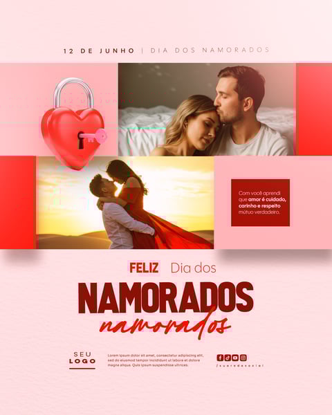 DIA DOS NAMORADOS 12 DE JUNHO SOCIAL MEDIA FEED EDITÁVEL