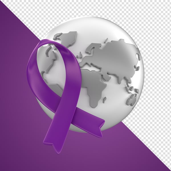 ELEMENTO 3D FEVEREIRO ROXO LAÇO PNG
