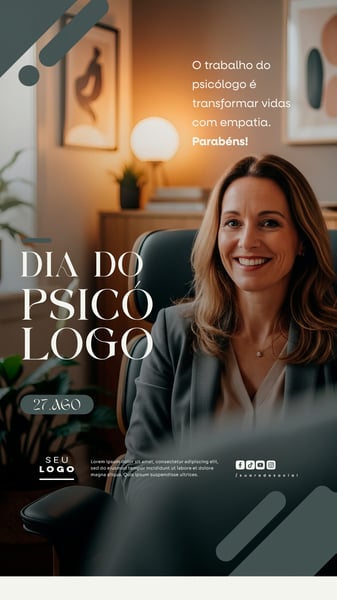 DIA DO PSICÓLOGO 27 DE AGOSTO SOCIAL MEDIA PSD EDITÁVEL STORY 2