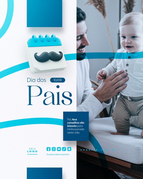 DIA DOS PAIS AGOSTO SOCIAL MEDIA POST EDITÁVEL FEED