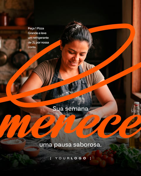 SUA SEMANA MERECE PIZZARIA SOCIAL MEDIA PSD EDITÁVEL