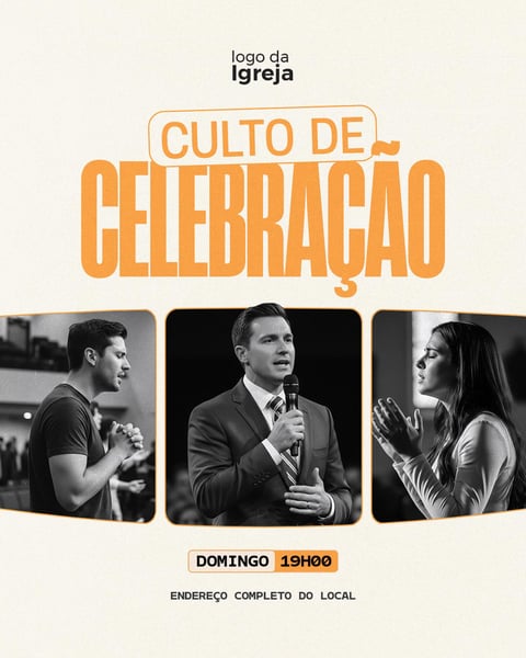 CULTO DE DOMINGO E CELEBRAÇÃO 8 PSD EDITÁVEL