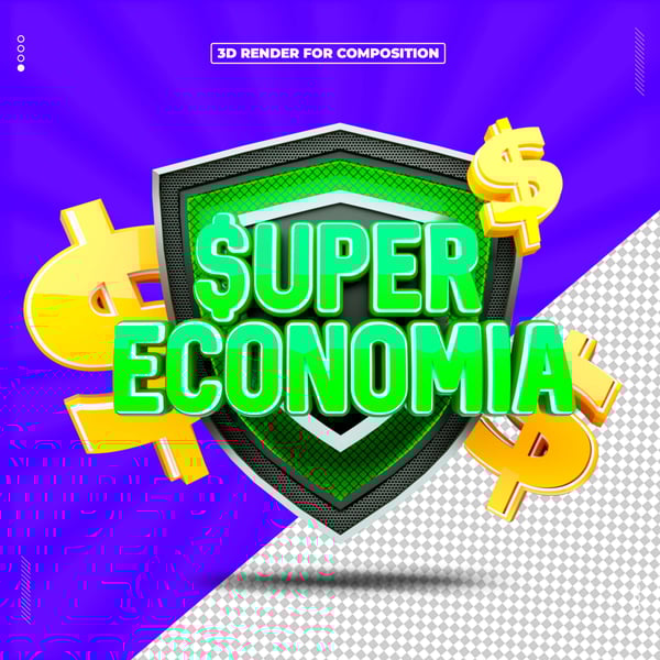 SELO 3D SUPER ECONOMIA PARA COMPOSIÇÃO