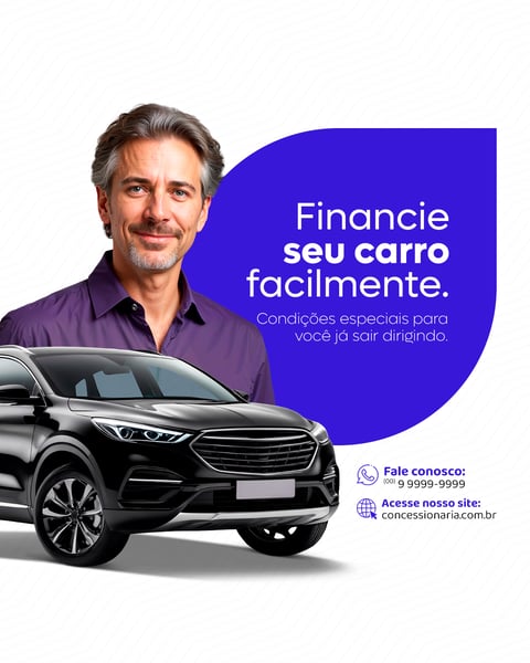 CONCESSIONÁRIA FINANCIAMENTO SOCIAL MEDIA FEED PSD EDITÁVEL