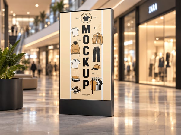 TELA DIGITAL MOCKUP EM SHOPPING VISTA AMPLA