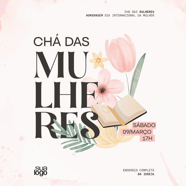 CULTO CHÁ DE MULHERES PSD EDITÁVEL