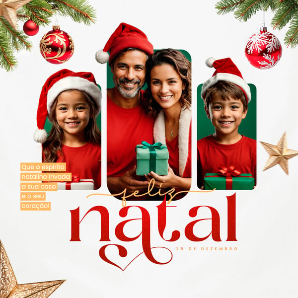 FELIZ NATAL 25 DE DEZEMBRO SOCIAL MEDIA TEMPLATE