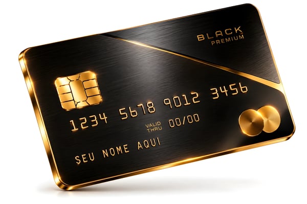 CARTÃO BLACK PREMIUM EM PRETO E DOURADO