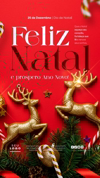 FELIZ NATAL E PRÓSPERO ANO NOVO STORY SOCIAL MEDIA PSD EDITÁVEL 1