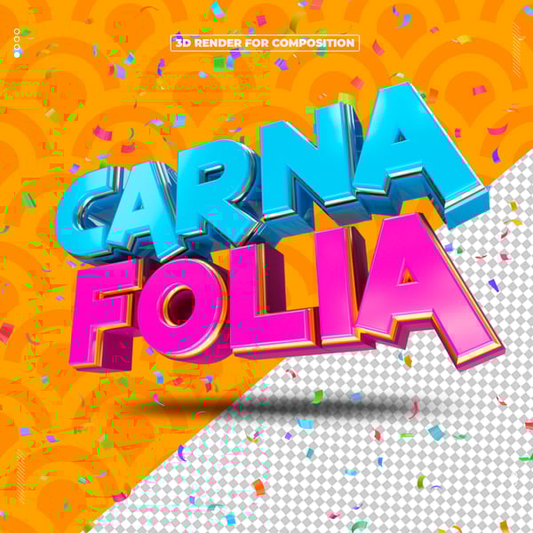 SELO 3D CARNAFOLIA CARNAVAL PARA REDES SOCIAIS