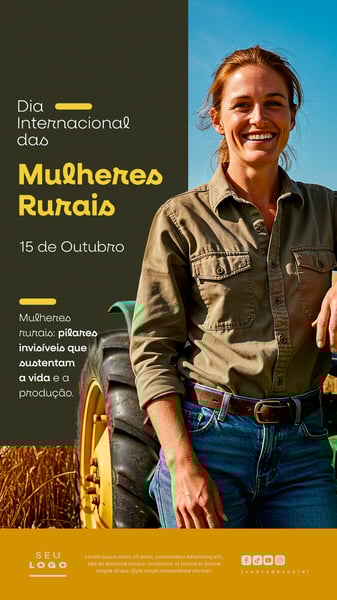 DIA INTERNACIONAL DAS MULHERES RURAIS 15 DE OUTUBRO STORY SOCIAL MEDIA PSD EDITÁVEL 3