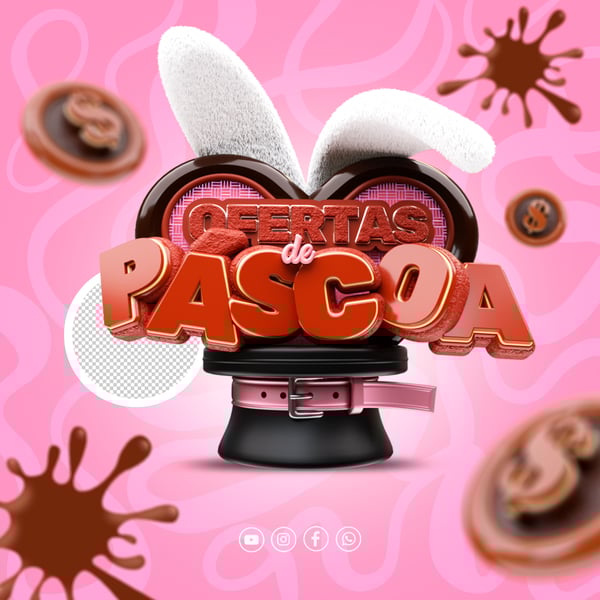 SELO 3D OFERTAS DE PÁSCOA PARA REDES SOCIAIS